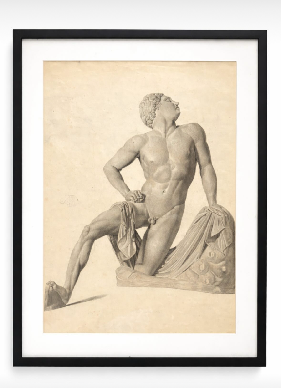 Antique Classical Male Figure Drawing