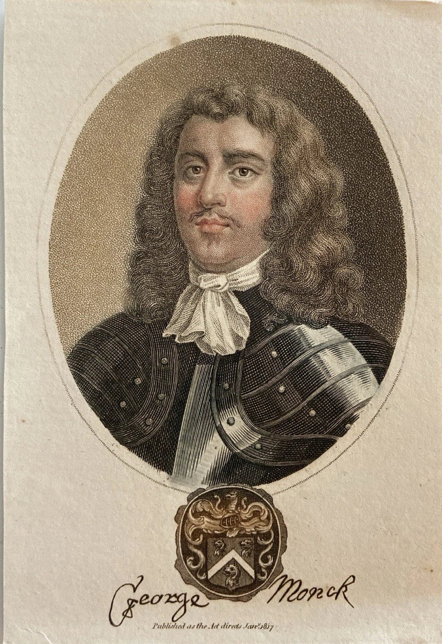 Antique Engraving – George Monck, 1st Duke of Albemarle & Restorer of England