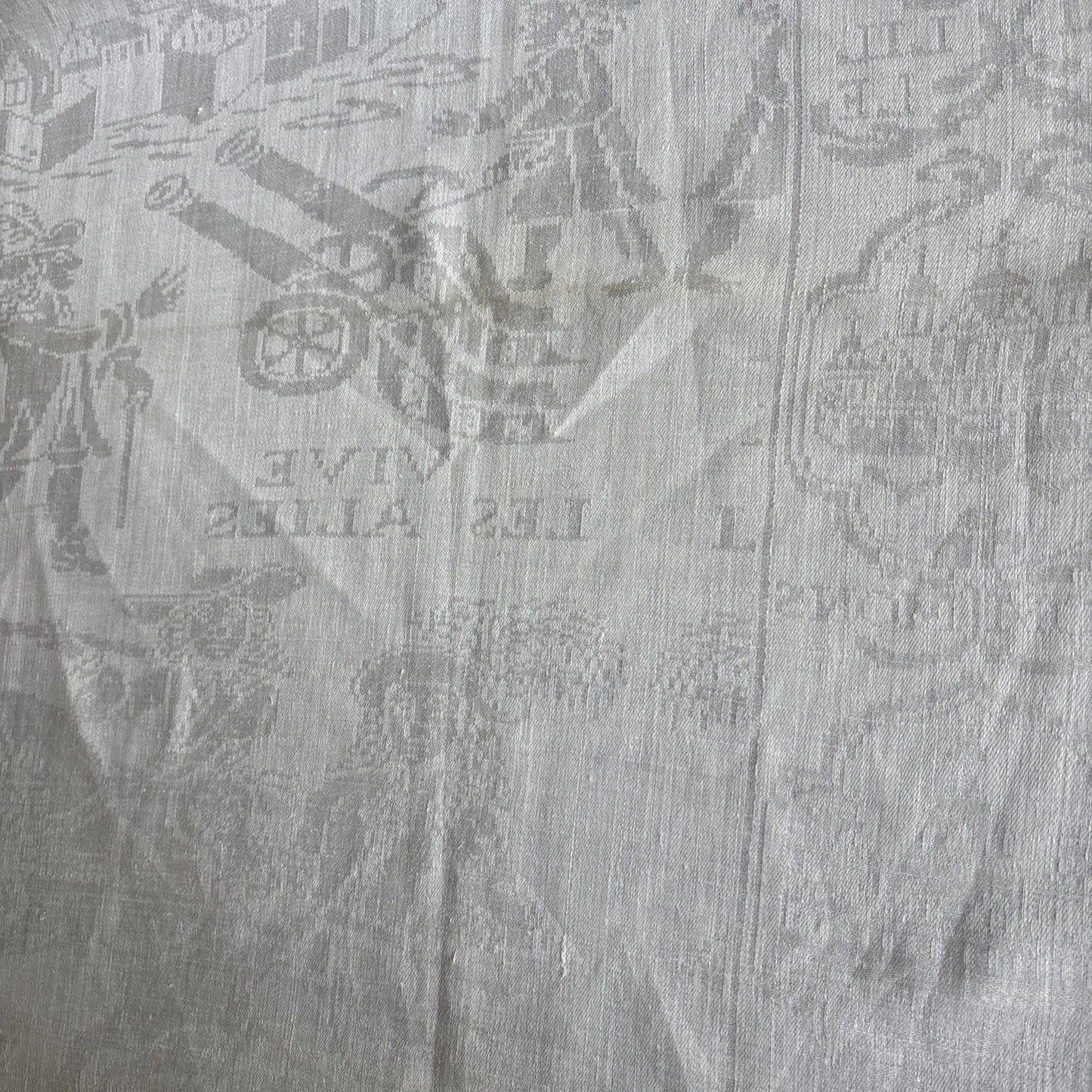 Antique 18th Century  commemorative Damask napkin Double Headed Eagle War of the Spanish Succession 1708