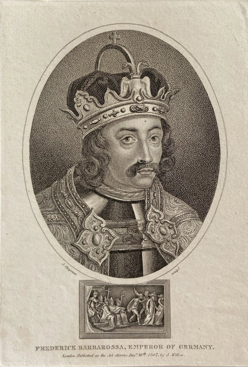 Antique 1807 Engraving of Frederick Barbarossa Emperor of Germany