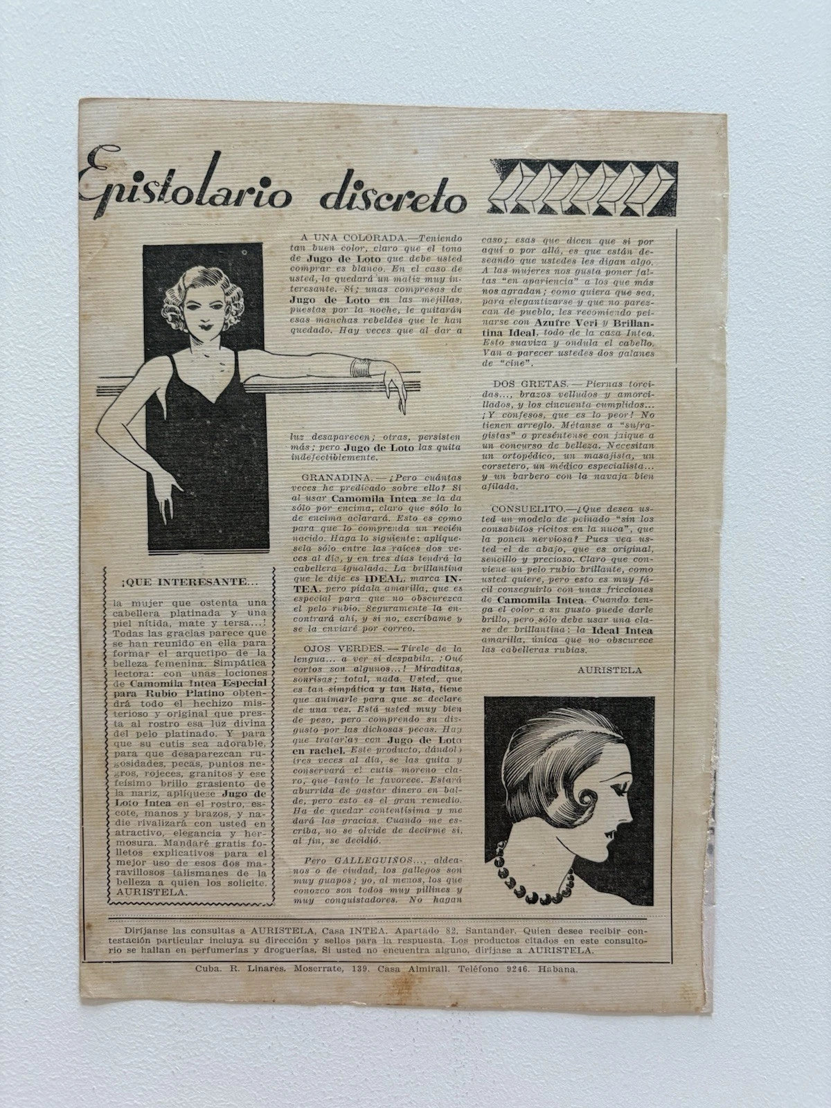 Antique Art Deco Café Scene – Blanco y Negro Magazine Cover, Contemplative Woman