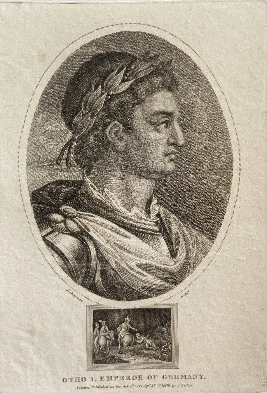 Antique 1806 Engraving of Otto I – Holy Roman Emperor of Germany
