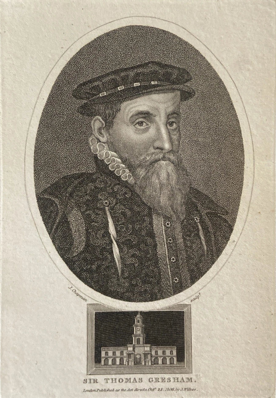 Antique 1806 Engraving of Sir Thomas Gresham – Founder of the Royal Exchange
