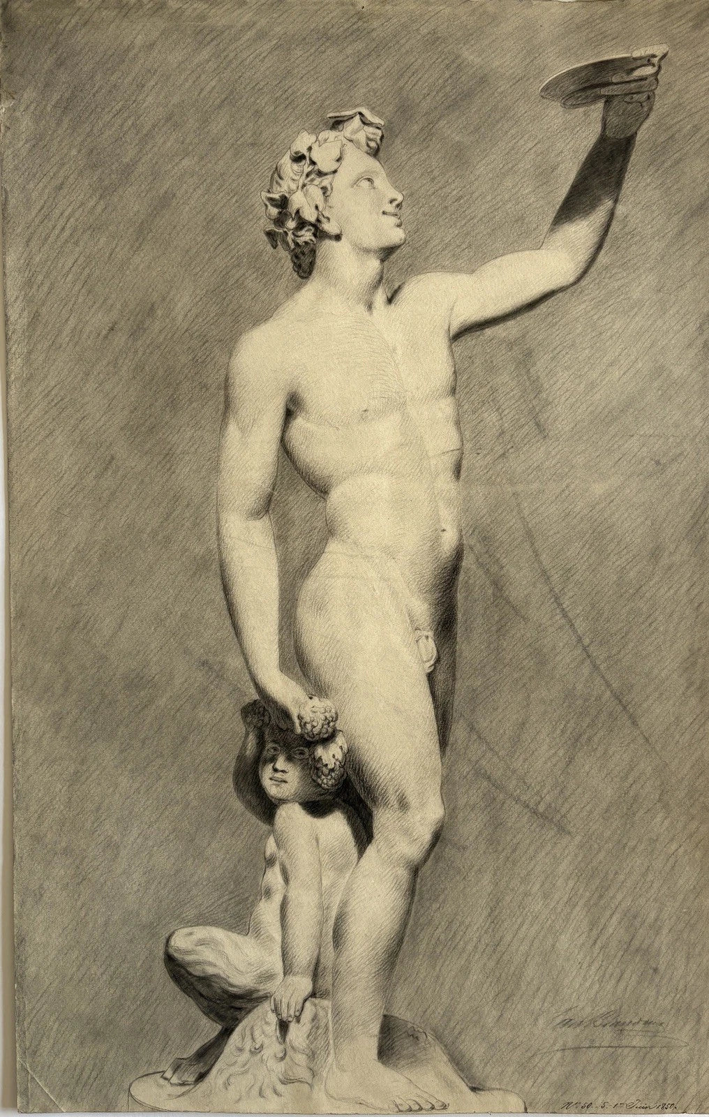 Antique Classical Male Figure Drawing