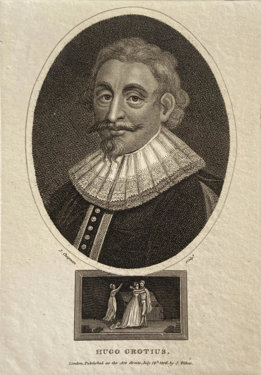 Antique 1806 Engraving of Hugo Grotius – Founder of International Law
