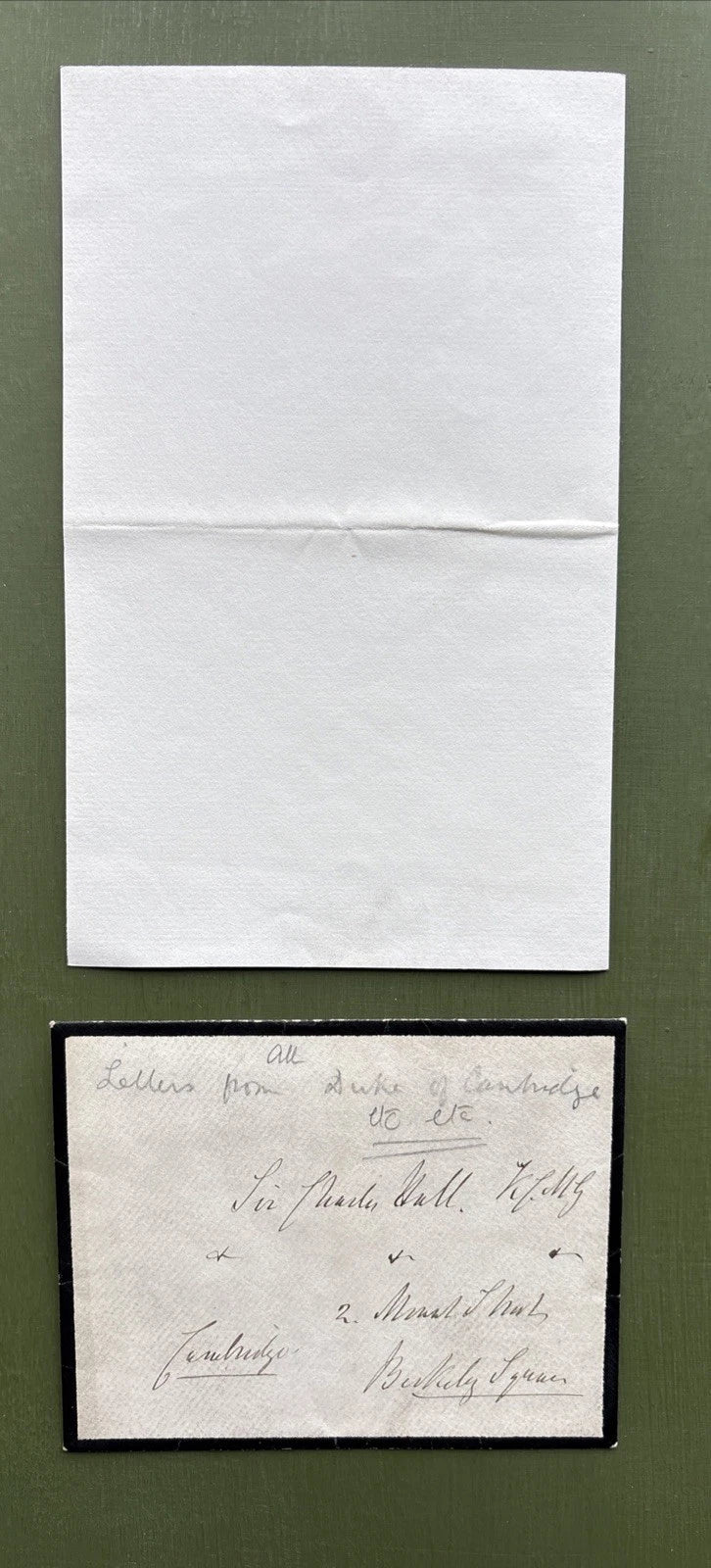 Prince George Duke of Cambridge Signed Letter With Envelope to Sir Charles Hall