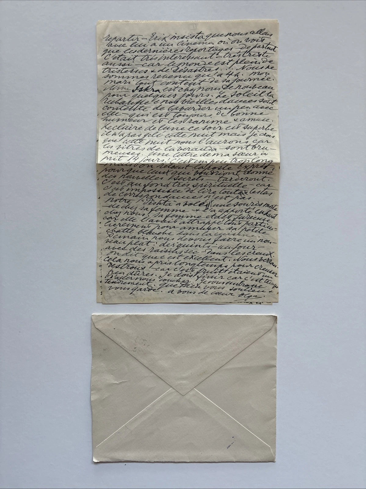Antique Imperial Russian Signed Letter Grand Duchess Olga Alexandrovna of Russia 1939