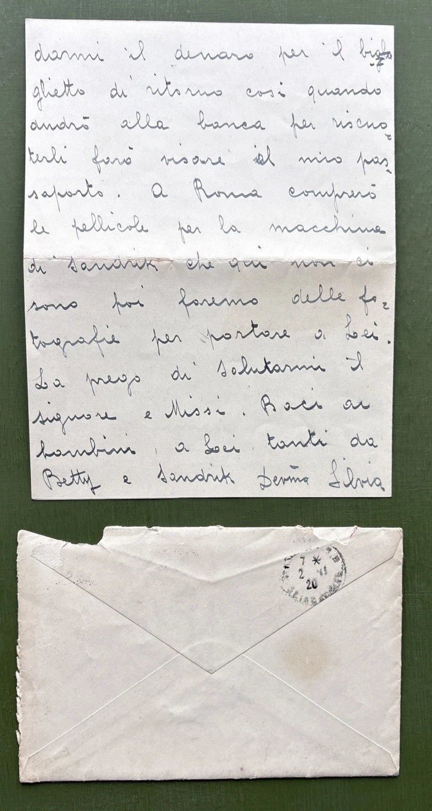 Russian Imperial Family Letter To Princess Andrew of Russia From Her Servant