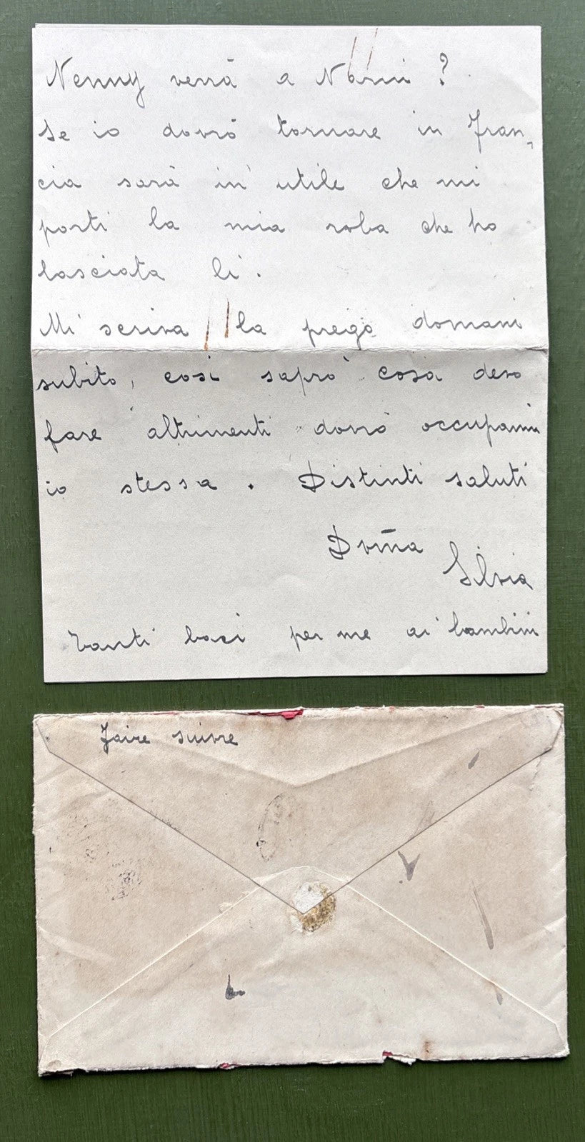 Russian Imperial Family Letter To Princess Andrew of Russia From Her Servant