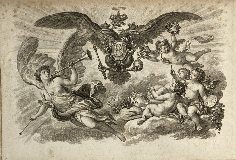 Antique 1788 Empress Catherine II the Great Engraving By Francesco Bartolozzi