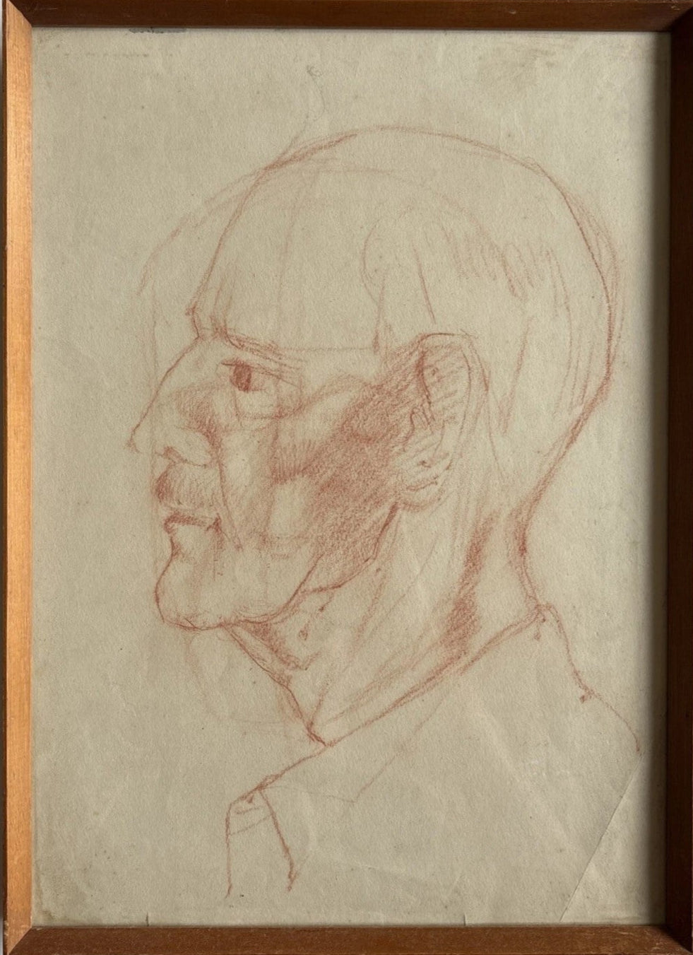 Mid-Century Academic FrameD Male  Portrait Study
