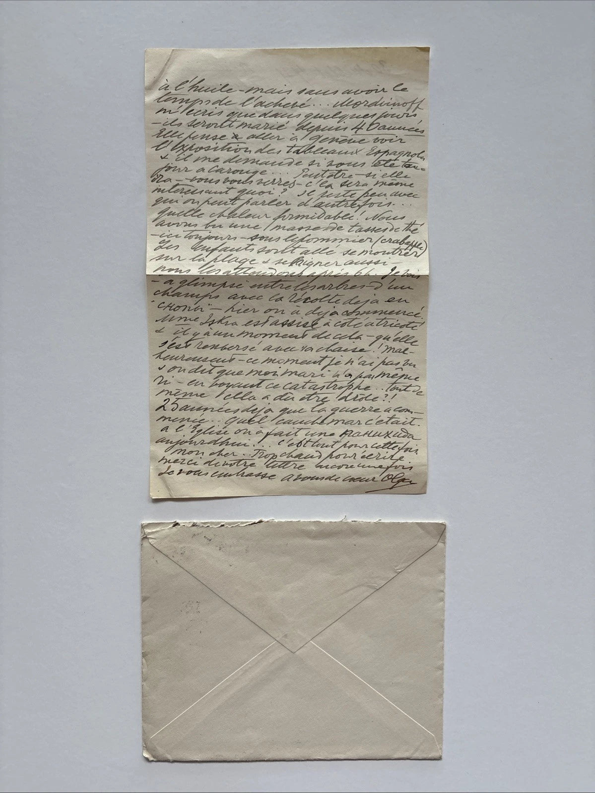 Antique Imperial Russian Signed Letter Grand Duchess Olga Alexandrovna of Russia 1939