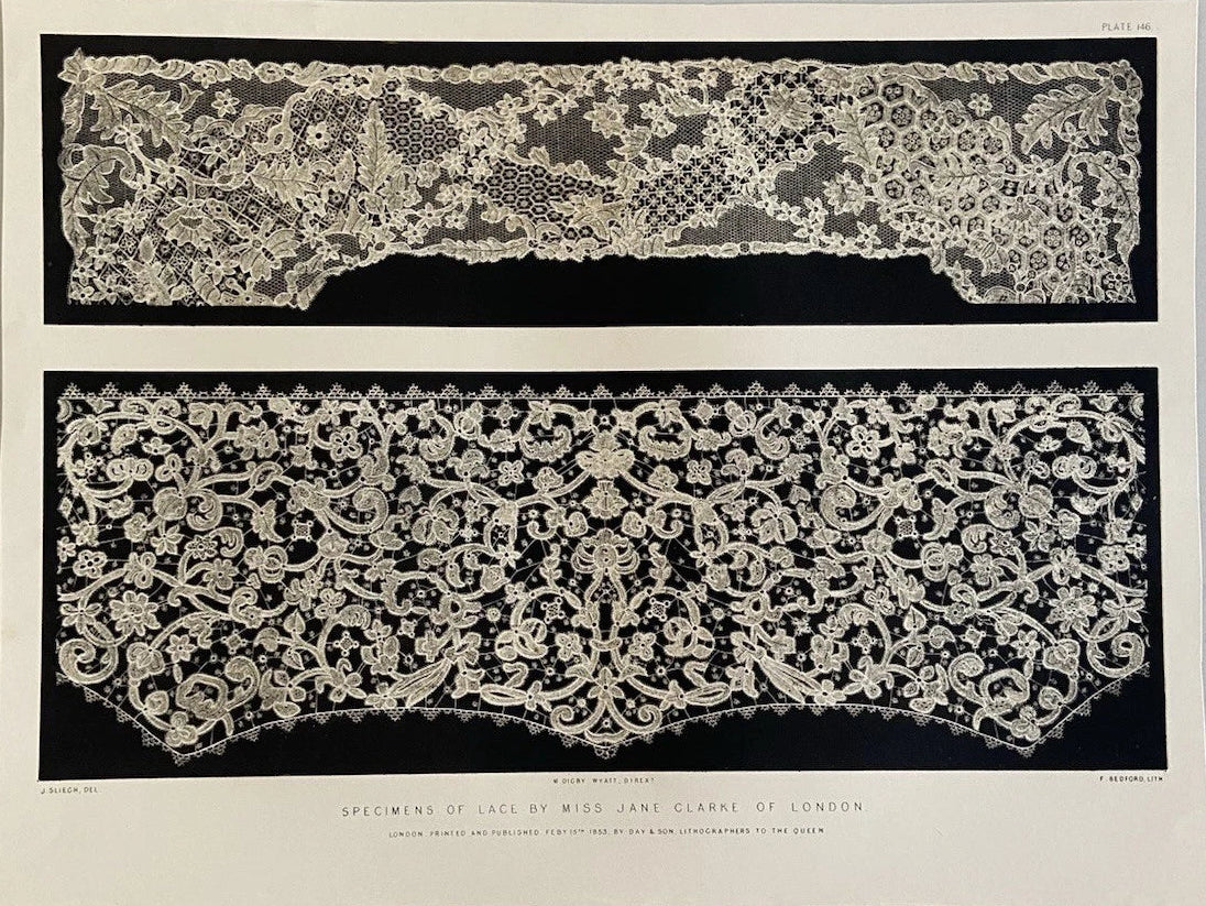 Antique 1853 Lace Designs Jane Clarke Victorian Textile Art Print