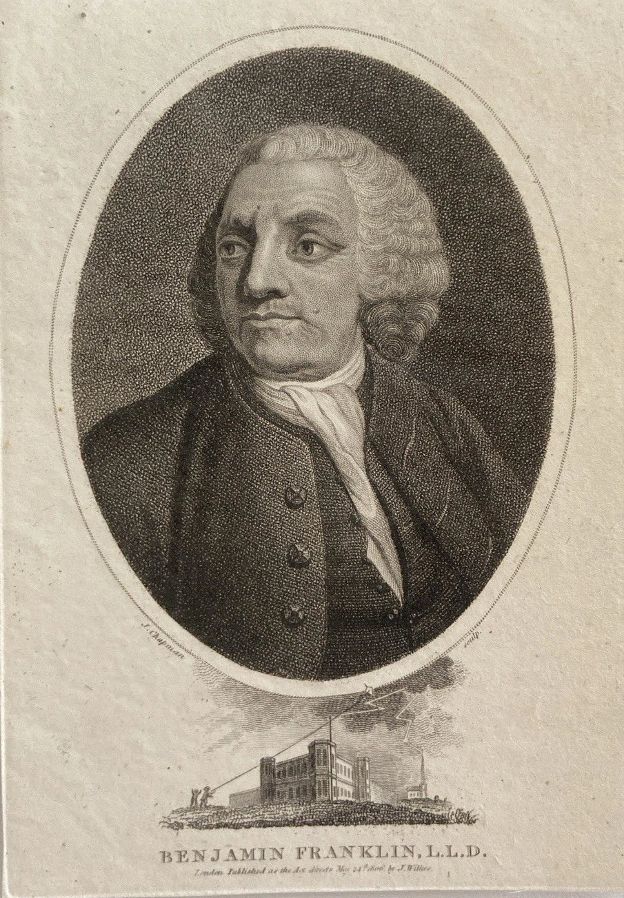 Antique 1806 Engraving of Benjamin Franklin L.L.D. – American Founding Father