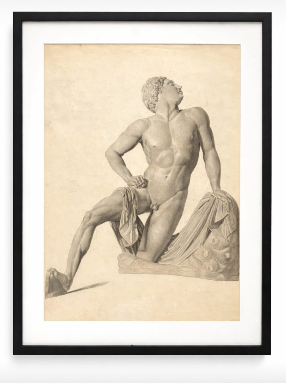 Antique Classical Male Figure Drawing