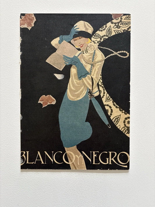 Antique Windblown Elegance – Art Deco Blanco y Negro Fashion Cover, c.1930
