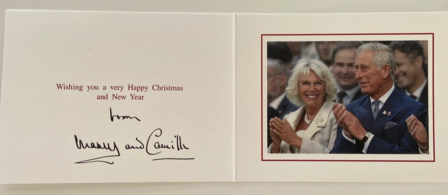 Royalty King Charles lll Queen Camilla Hand signed Christmas card 2014