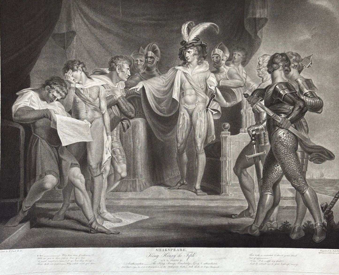 Antique Engraving Shakespeare King Henry V Act Il Scene Il 1798