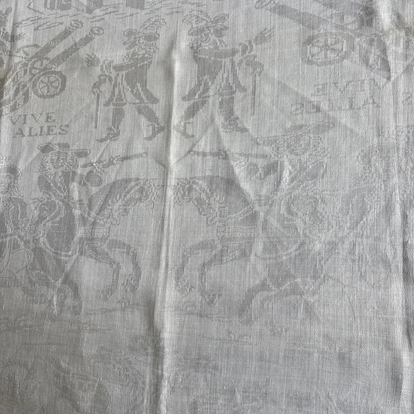 Antique 18th Century  commemorative Damask napkin Double Headed Eagle War of the Spanish Succession 1708