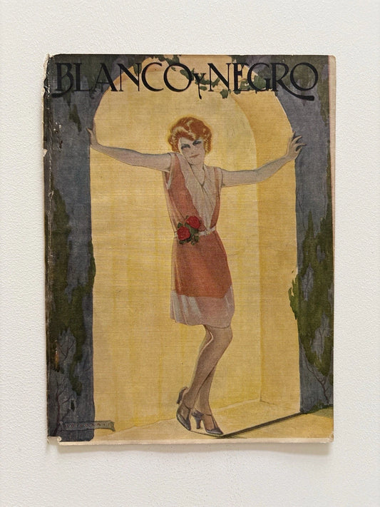 Antique art deco Fashion Illustration – Blanco y Negro Magazine Cover by Torcón