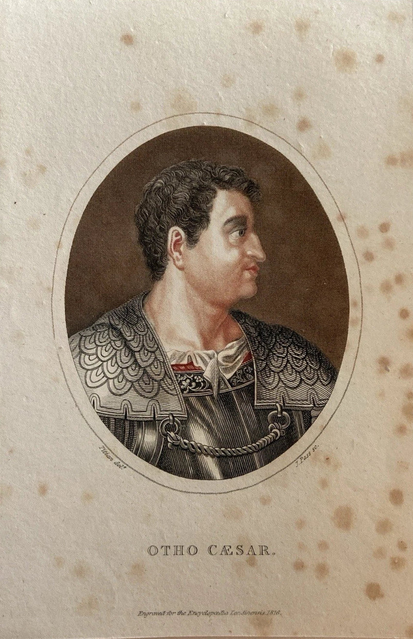 Antique 1826 Engraving of Otho Caesar – Roman Emperor Encyclopaedia Londinensis