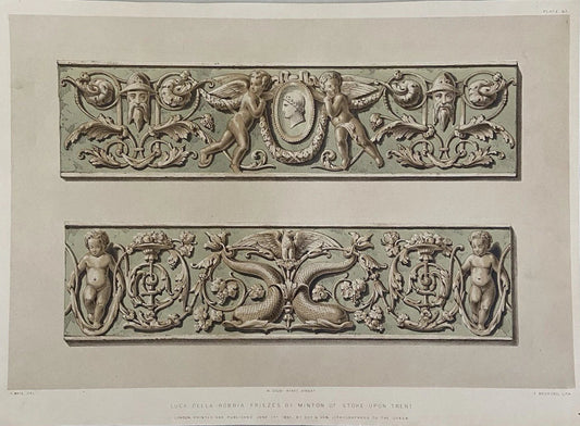Antique Victorian Engraving 1852 Ornamental Stove & Fender Fine Ceramics and Architectural Design