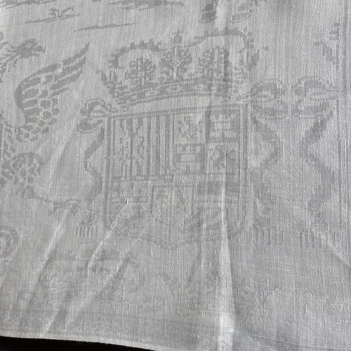 Antique 18th Century  commemorative Damask napkin Double Headed Eagle War of the Spanish Succession 1708