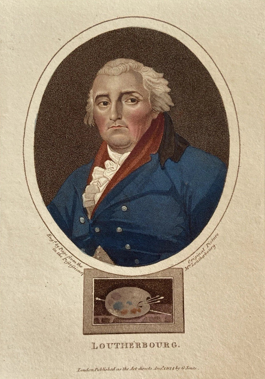 Antique 1814 Engraving Philip James de Loutherbourg Landscape Artist & Scenic