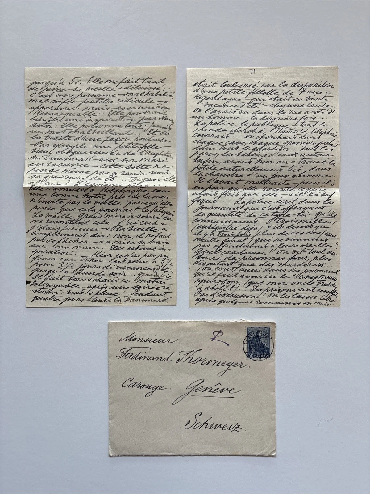 Antique Imperial Russian Signed Letter Grand Duchess Olga Alexandrovna of Russia 1939