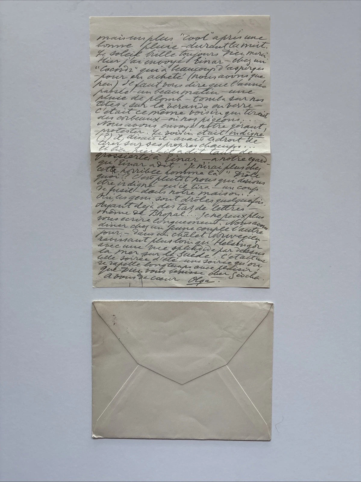 Antique Imperial Russian Signed Letter Grand Duchess Olga Alexandrovna of Russia 1939