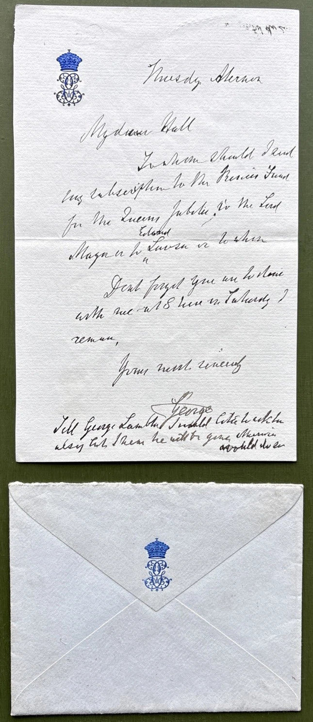 Prince George Duke of Cambridge Signed Letter With Envelope to Sir Charles Hall