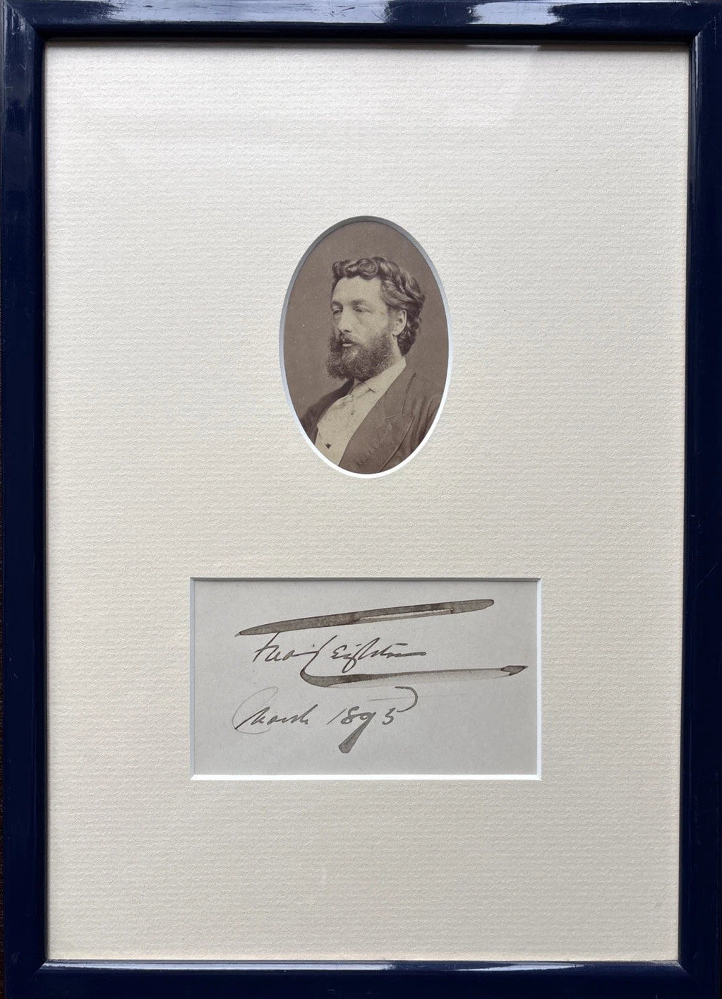 Antique CDV Card  & autograph of Sir Frederic Leighton