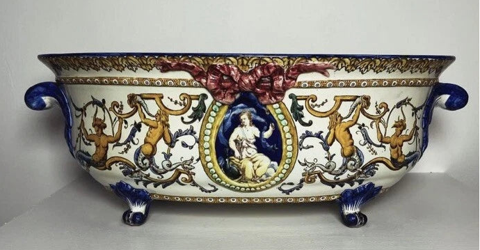 Antique Louis XV Gien Faience Jardiniere c. 1870