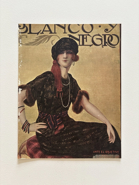 Antique art deco Blanco y Negro Magazine, “Ante el Objetivo” Series, c.1910s