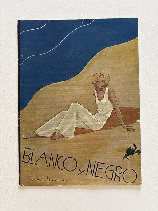 Antique Art Deco Beach Scene by Viera Sparza – Blanco y Negro Magazine Cover