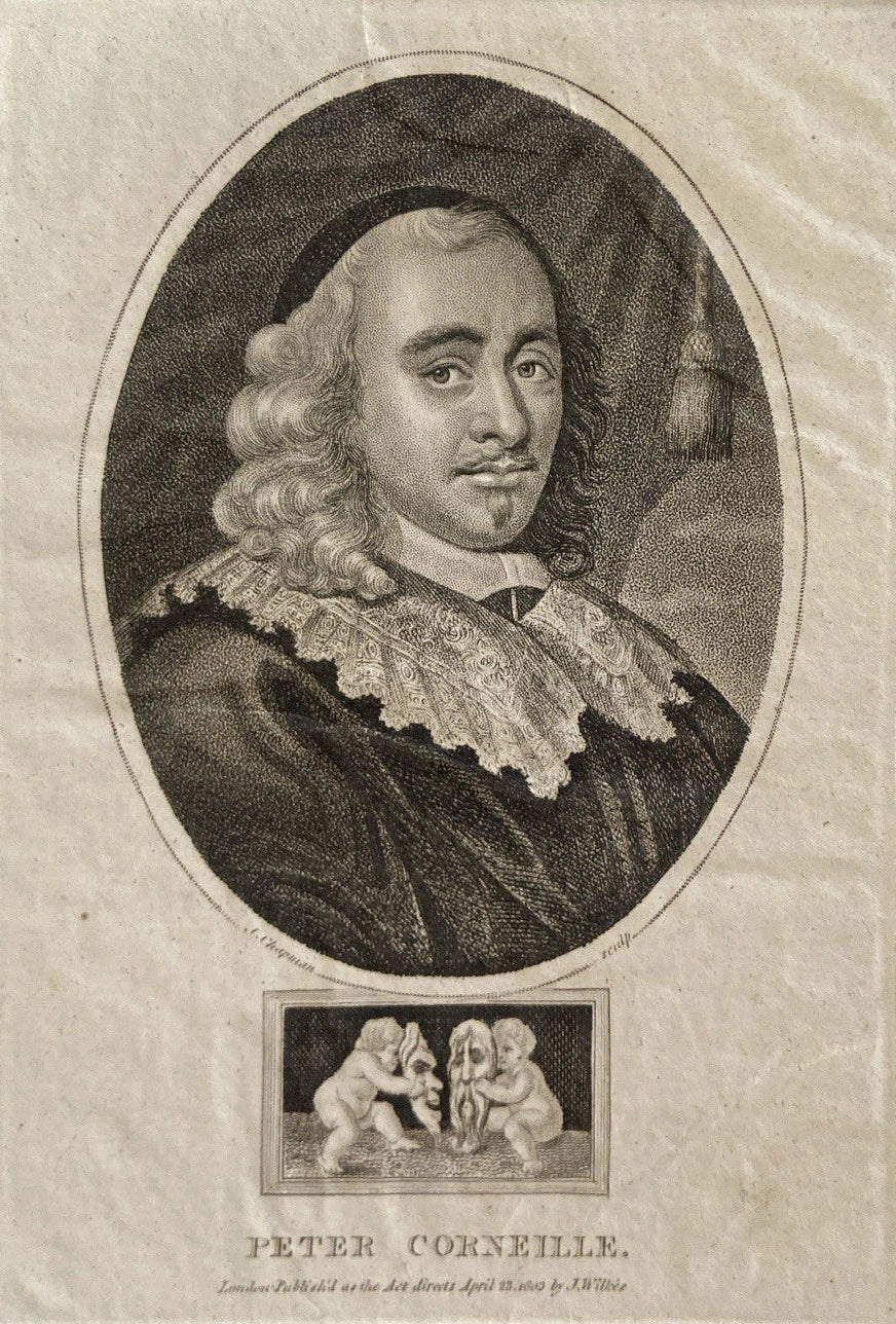 Antique engraving of Pierre Corneille (1606–1684),French dramatists