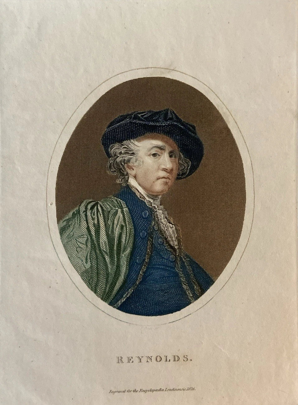 Antique 1826 Engraving of Sir Joshua Reynolds – British Portrait Painter