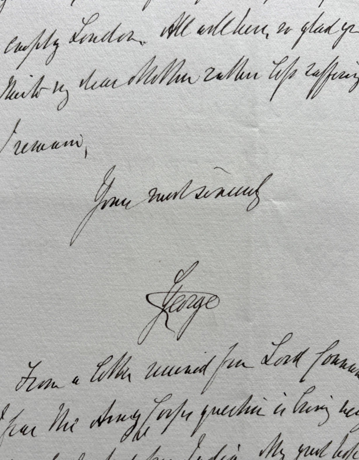 Prince George Duke of Cambridge Signed Royal Letter To Sir Martin Andrew Dillon