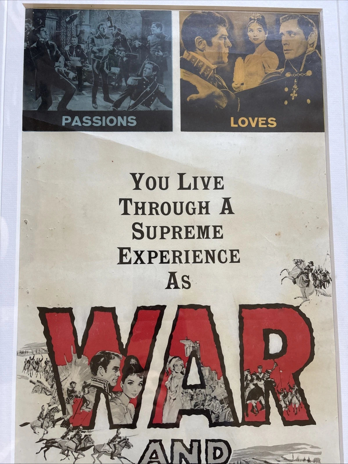 War and Peace Vintage Original Movie Poster 1956 Audrey Hepburn Leo Tolstoy