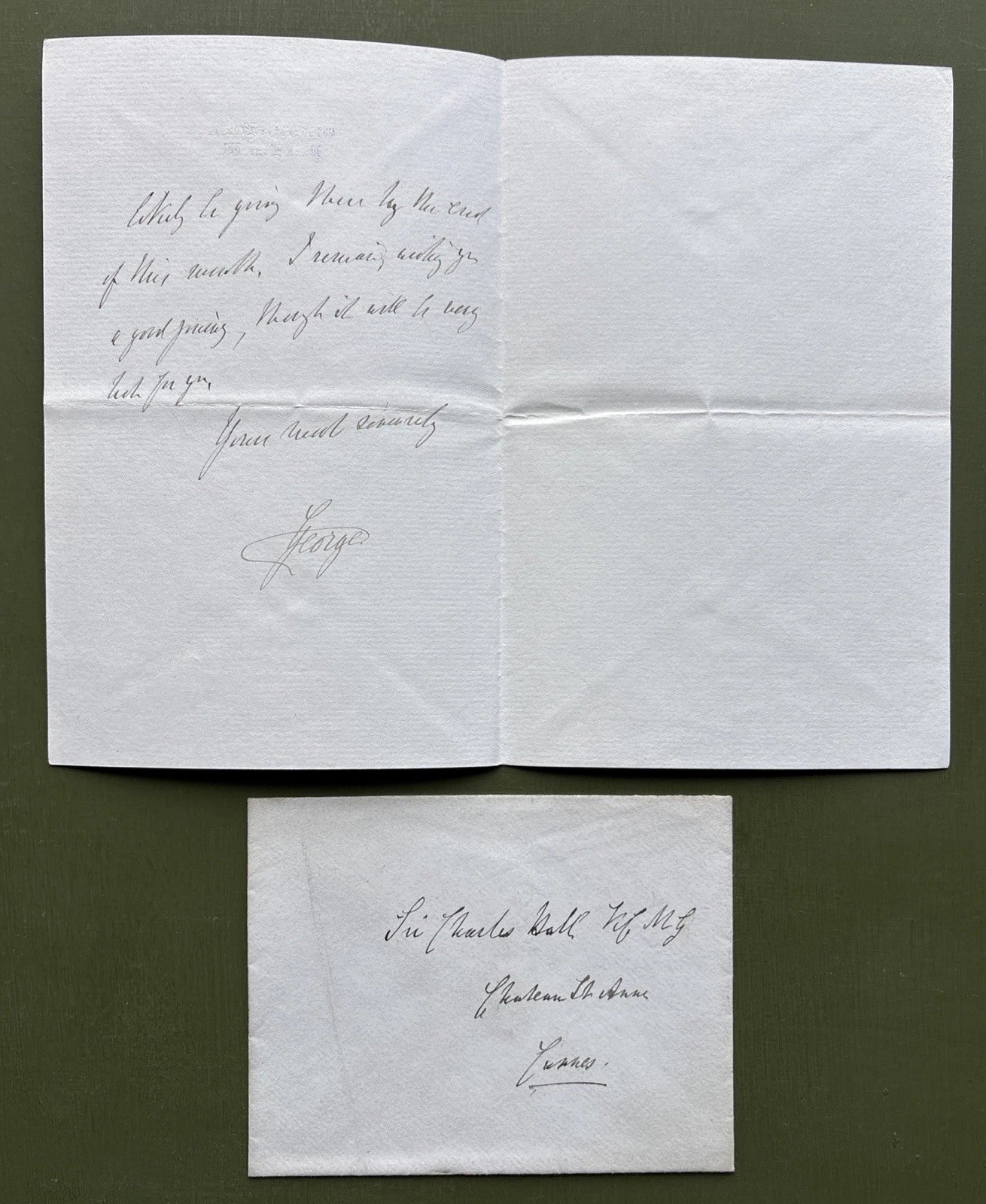 Prince George Duke of Cambridge Signed Letter With Envelope to Sir Charles Hall