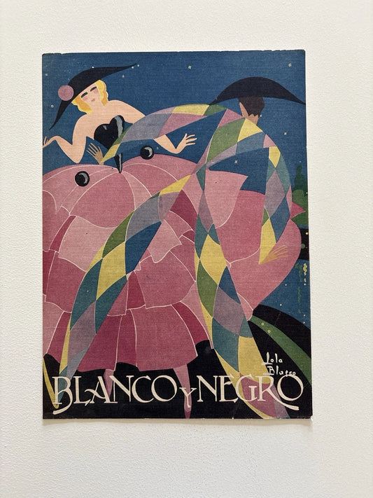 Antique Carnival Fantasy by Lola Blasco – Art Deco Blanco y Negro Magazine Cover
