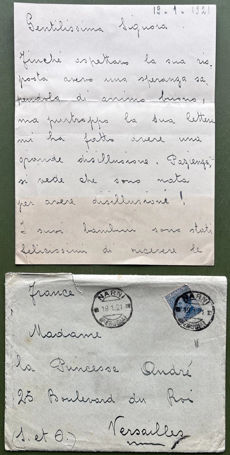 Russian Imperial Family Letter To Princess Andrew of Russia From Her Servant
