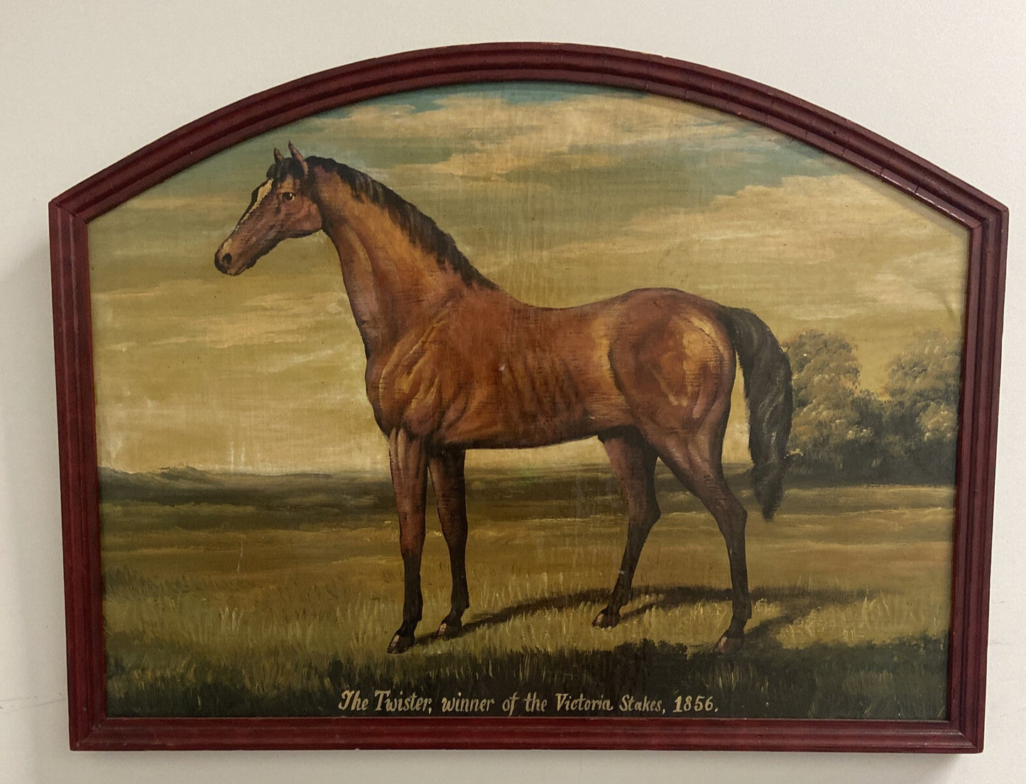 Antique Horse Oil painting 1856.