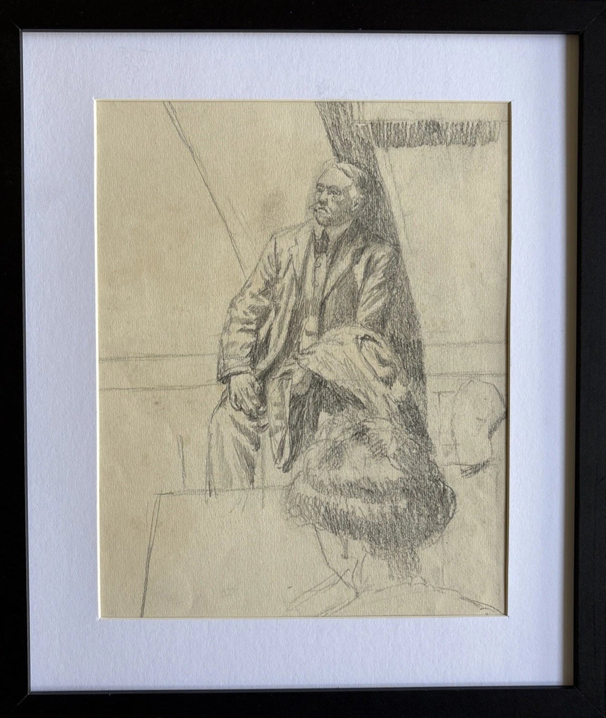 Antique Framed Male Figure pencil Drawing Still Life Walter Richard Sickert