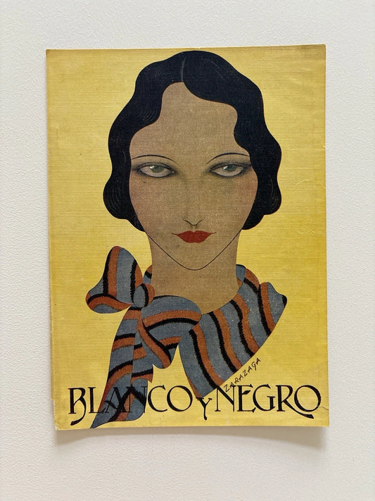 Antique  Art Deco Cover – Blanco y Negro Magazine by Zarazaga, 1920s