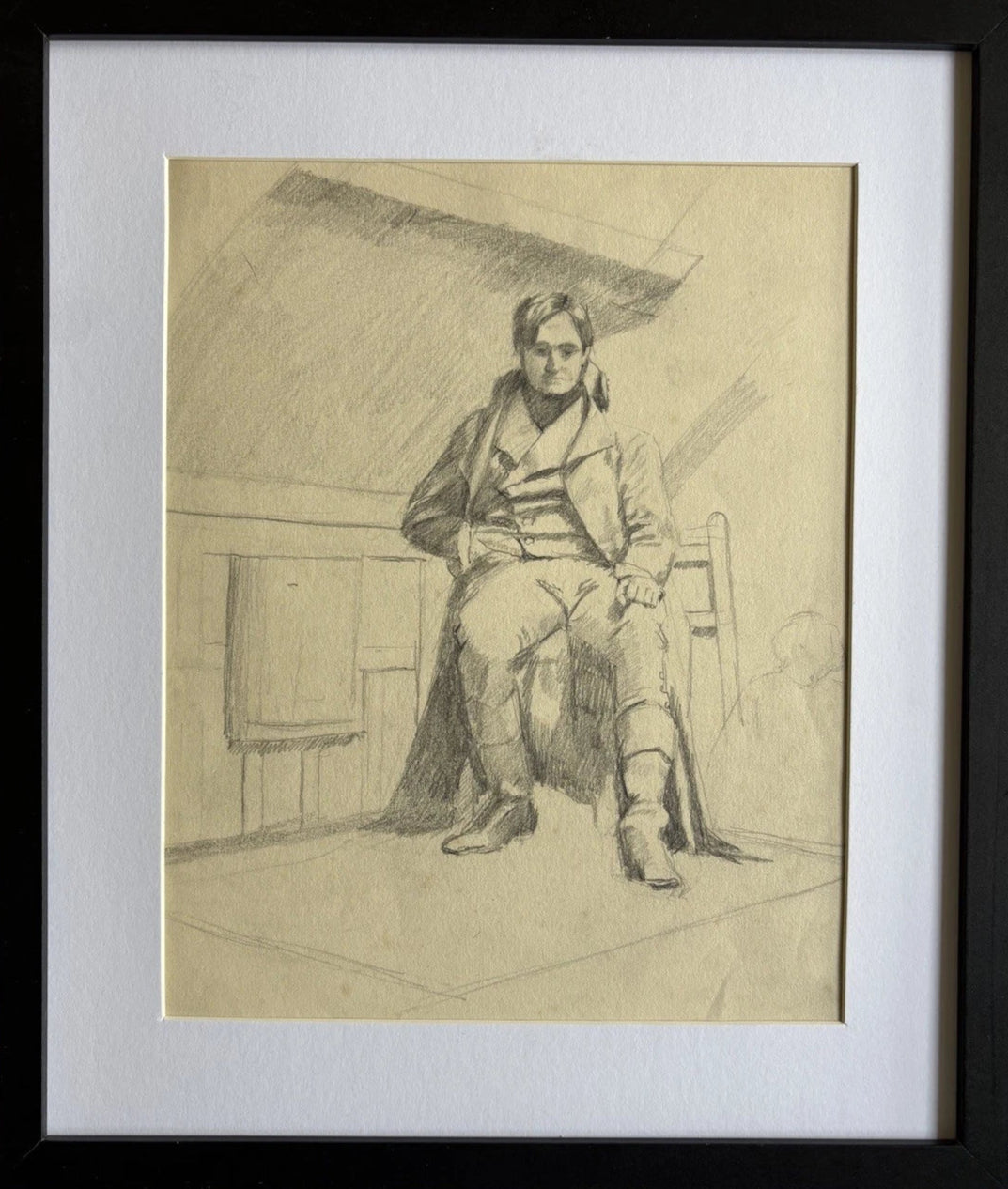 Antique Male Figure Framed pencil Drawing Still Life Walter Richard Sickert