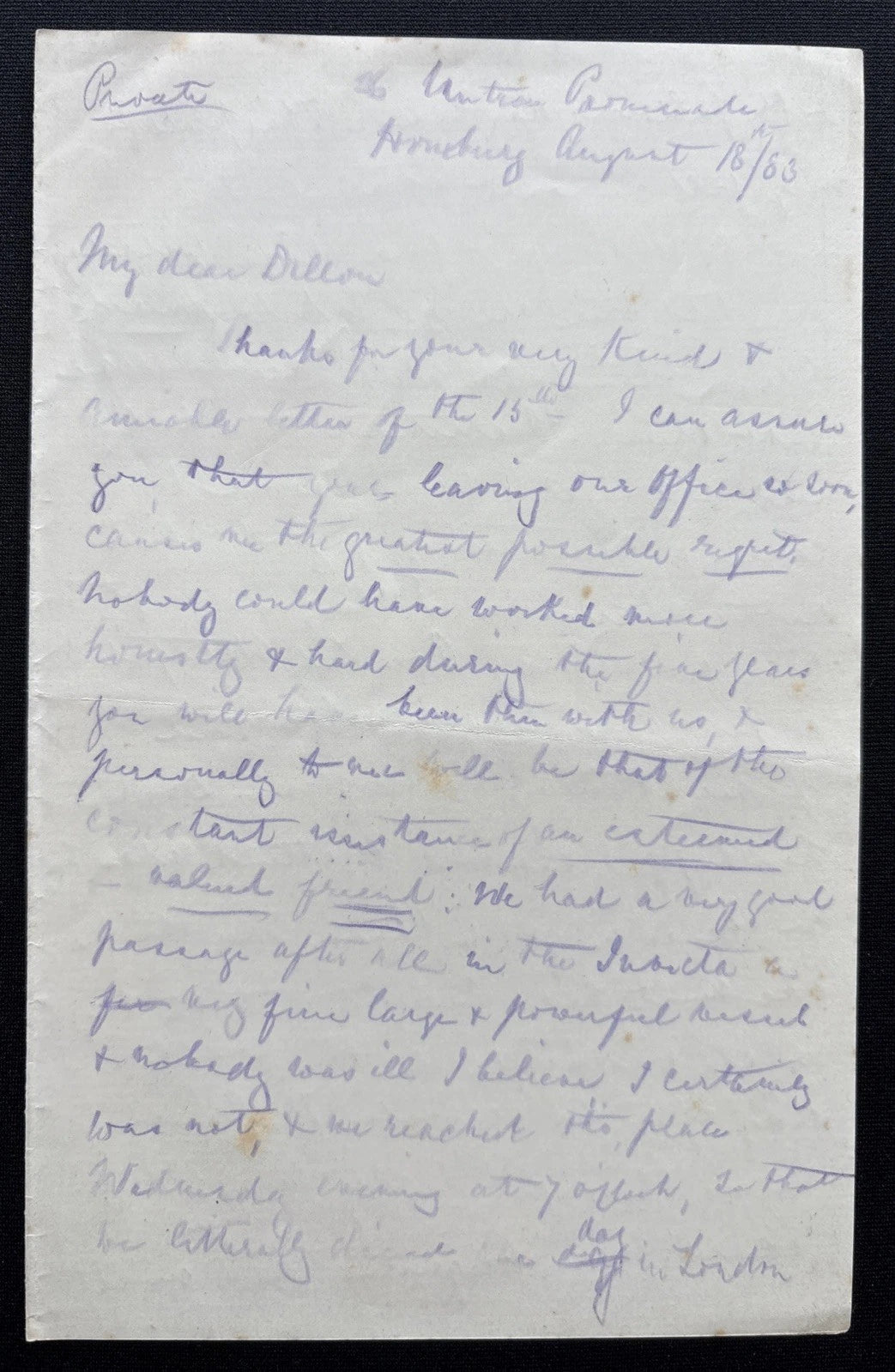 Prince George Duke of Cambridge Signed Private Letter Sir Martin Andrew Dillon