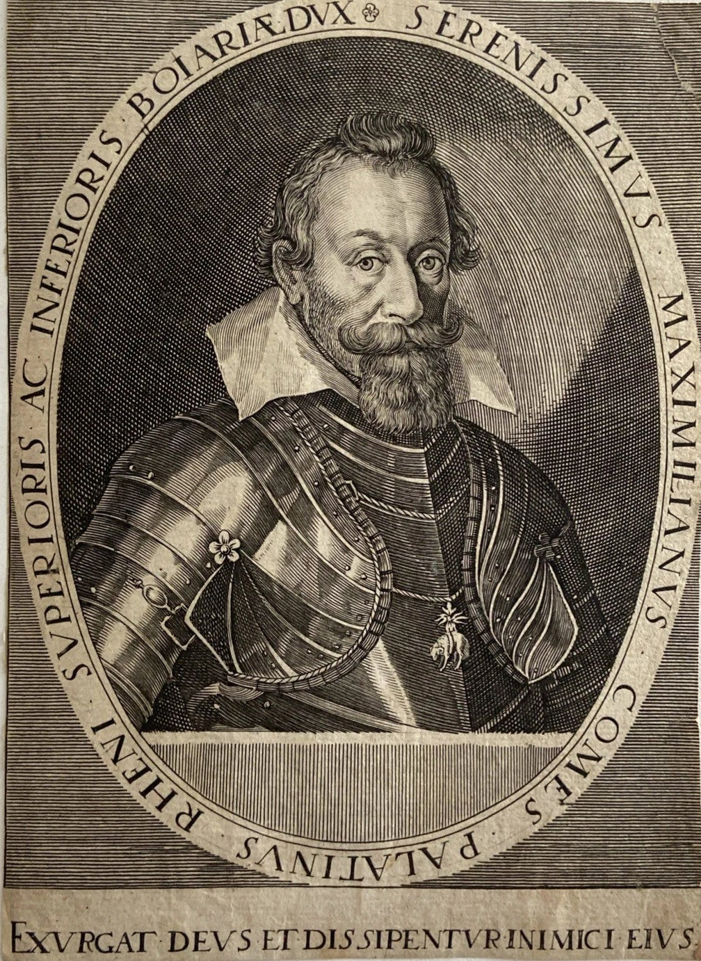 Antique Engraving of Maximilian I, Duke of Bavaria – Prince-elector of the Holy Roman Empire