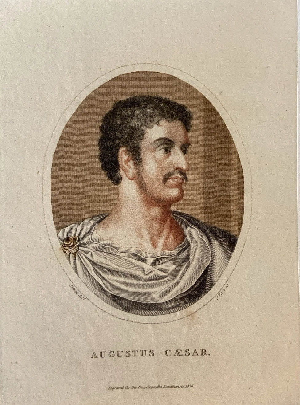 Antique 1826 Engraving of Augustus Caesar – First Roman Emperor