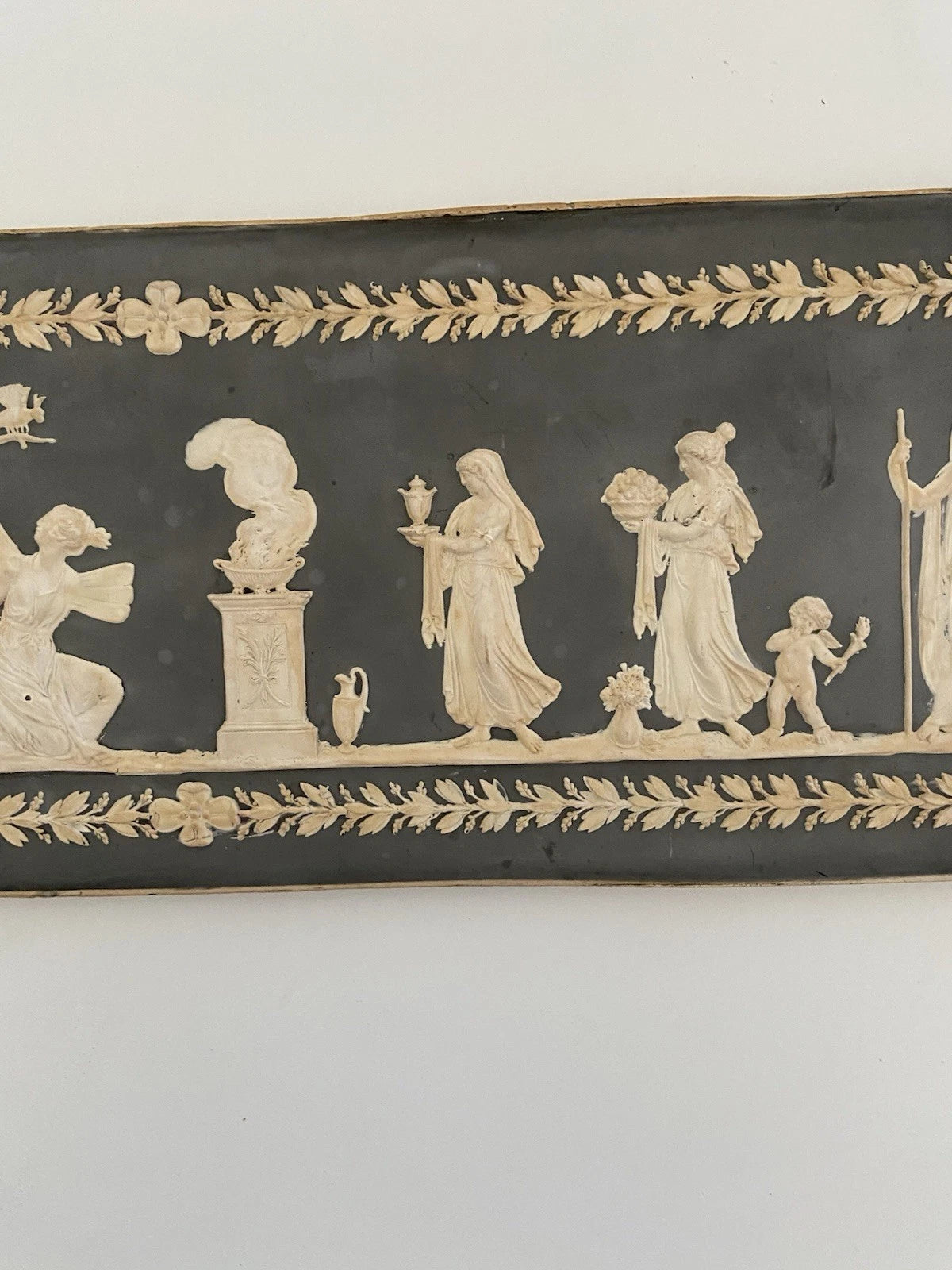 Antique Wedgwood Plaque from Fireplace Depicting Classical Scene c.1830